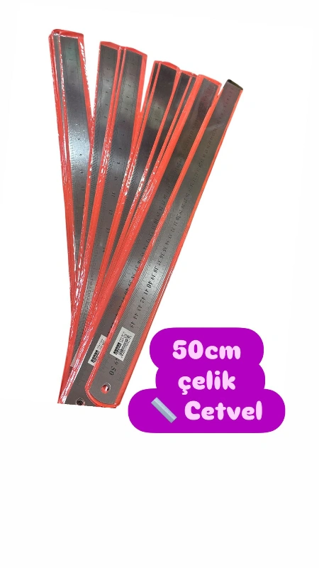 50CM ÇELİK CETVEL / 20Lİ PAKET